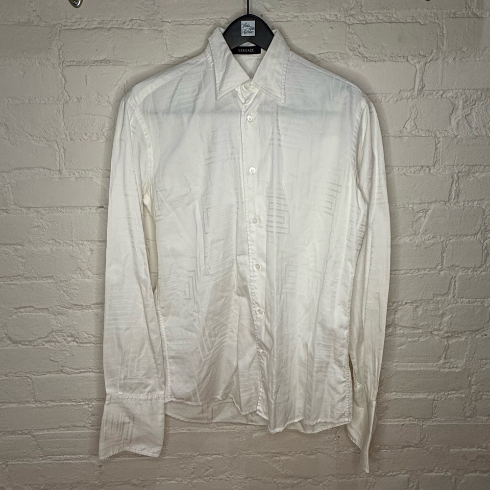 Versace Elegant White Dress Shirt (cufflinks required)